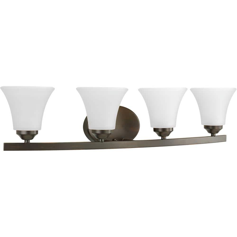 Adorn Collection 4-Light Antique Bronze Etched Glass Traditional Bath Vanity Light price history on PriceWatchPro