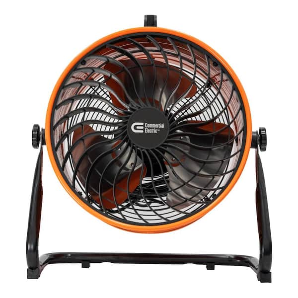 Commercial Electric 16 in. 3-Speed Drum Floor Fan in Orange High