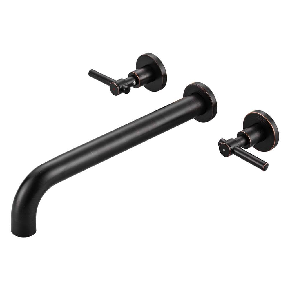 Cross 2-Handle Wall Mounted Roman Tub Faucet with Long Spout, Brass 3-Hold Tub Fille Faucet in Oil Rubbed Bronze price history on PriceWatchPro