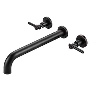 2-Handle Wall Mounted Lever Handle Antique Bathtub Roman Tub Faucet in. Oil Rubbed Bronze