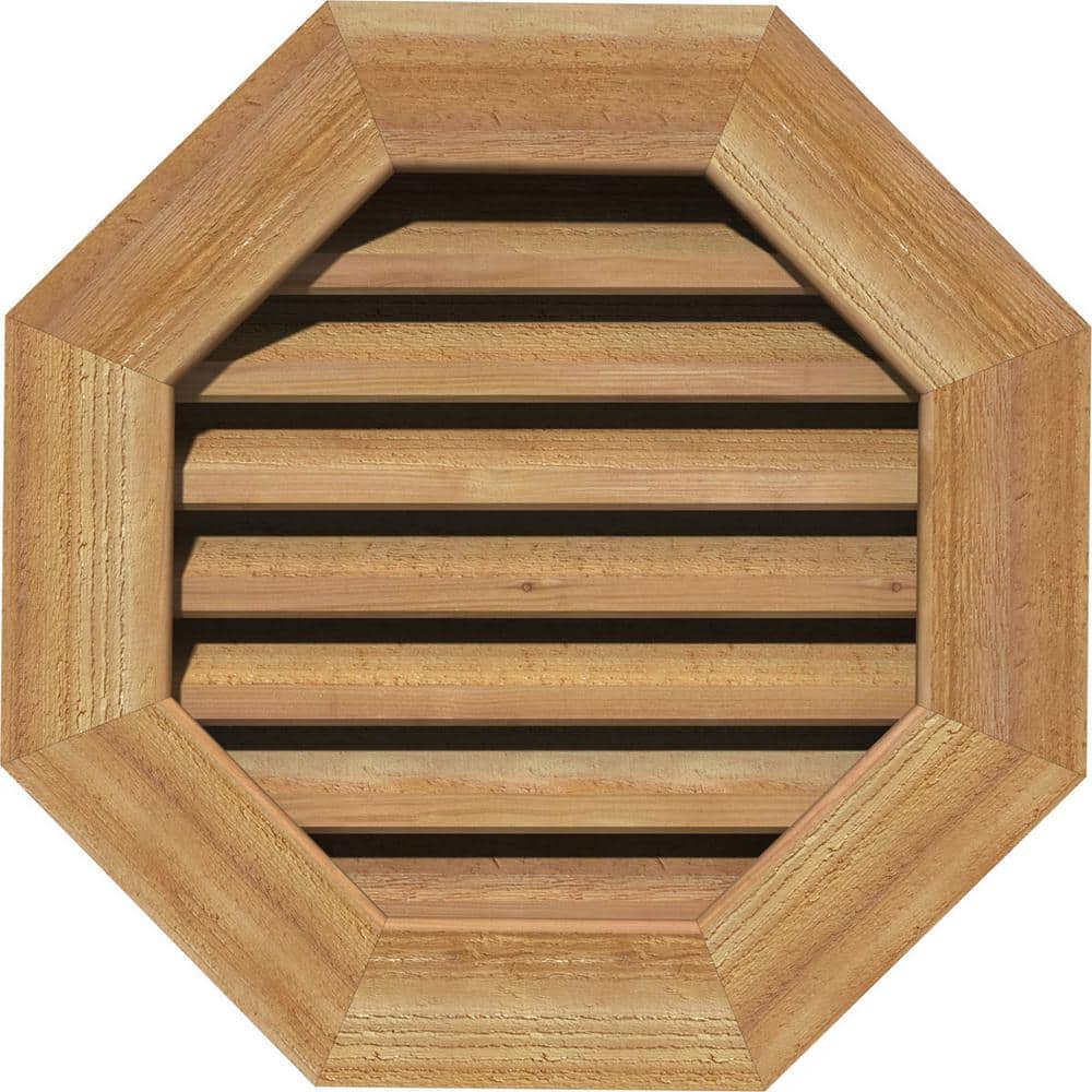 "39"" x 39"" Octagon Rough Sawn Western Red Cedar Wood Paintable Gable Louver Vent Functional" price history on PriceWatchPro
