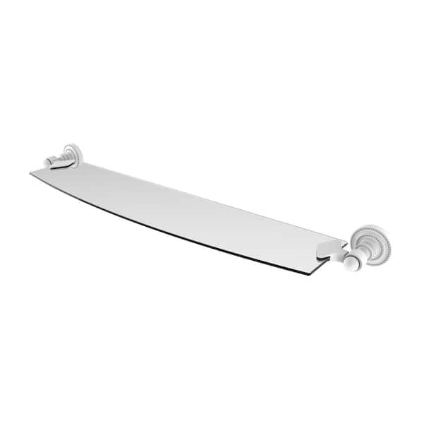 Allied Brass Dottingham 24 in. Glass Shelf in Matte White