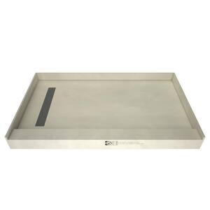 Redi Trench 30 in. x 60 in. Single Threshold Shower Base with Left Drain and Solid Brushed Nickel Trench Grate