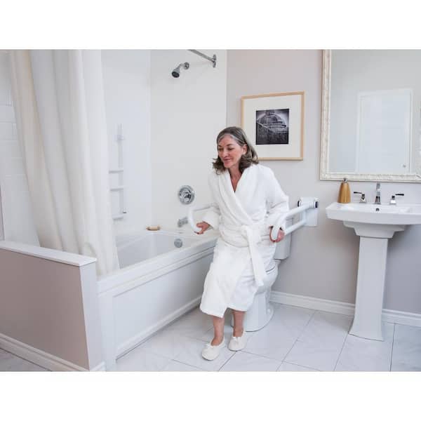 Toilet Support Rail 23.4X 28 Inch, ZUEXT Anti-Slip Black Handicap Grab Bar For Bathroom, Stainless Steel Knurled Safety Handrails With Leg For Elderly Disabled Pregnant-1.25?Tube - View #5