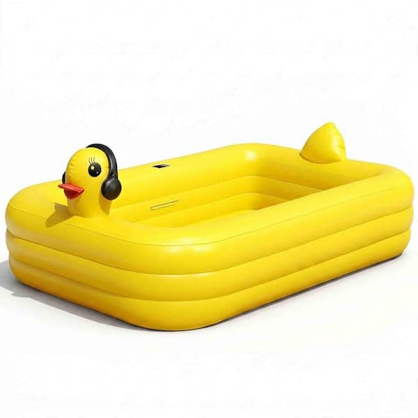100 in. x 63 in. x 22 in. Rectangular Inflatable Kiddie Pool with Lights