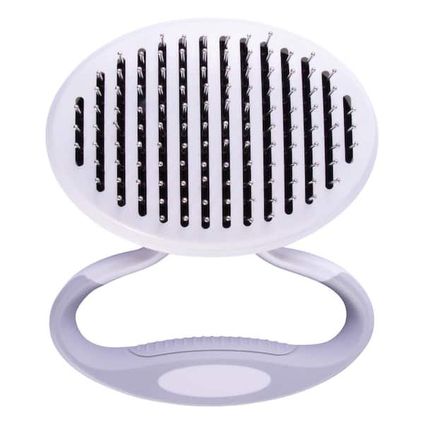 Pet Life 'Gyrater' Travel Self-Cleaning Swivel Grooming Slicker Pet Brush