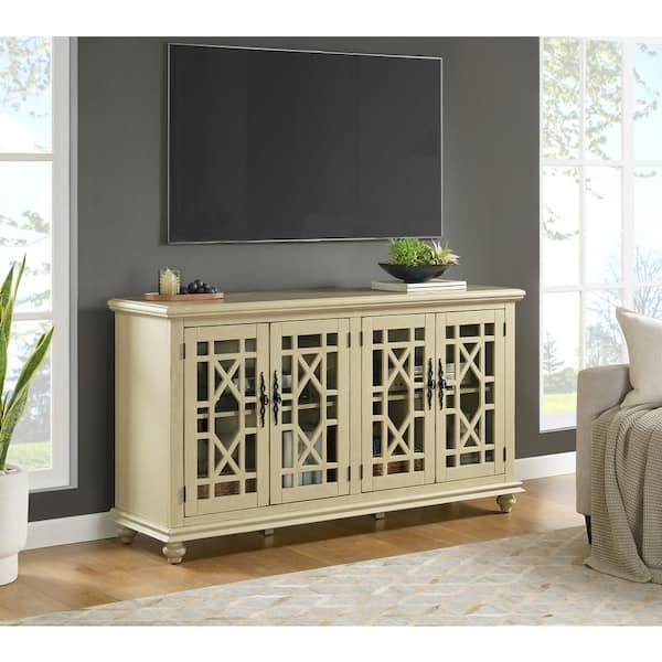 Martin Svensson Home Orsey Antique Cream White TV Stand Fits TVs
