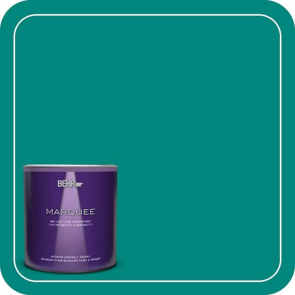 BEHR MARQUEE 1 qt. #P450-7 Mystic Turquoise Eggshell Enamel Interior Paint & Primer