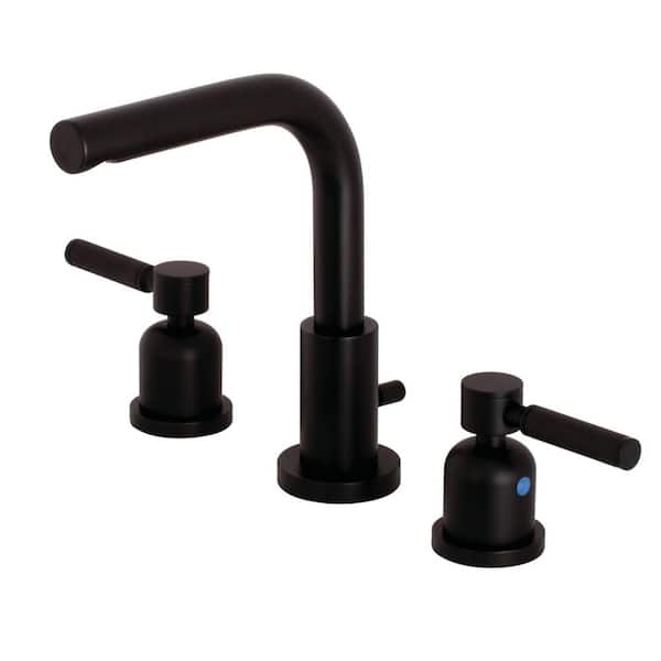 Kingston Brass Modern 8 in. Widespread 2-Handle High-Arc Bathroom Faucet in Matte Black