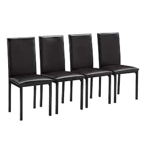 Black Metal Upholstered Dining Chairs