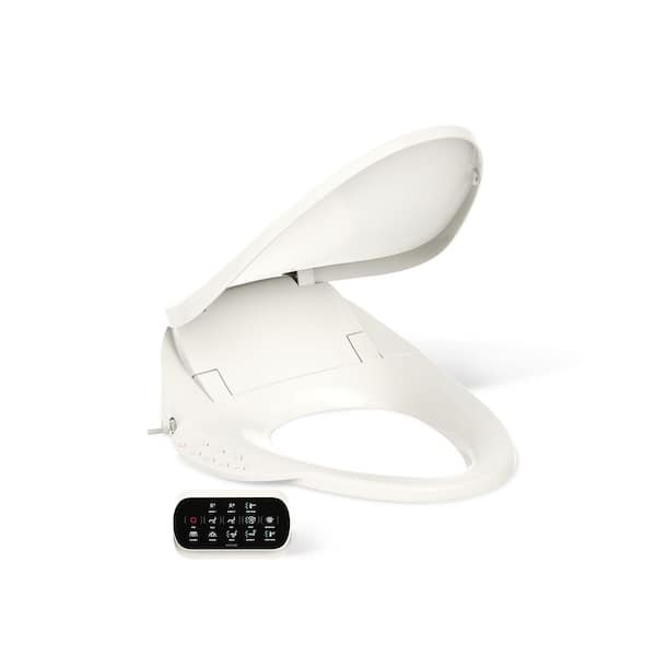 Purewash E750 Electric Bidet Seat for Elongated Toilets with Touchscreen Remote Control in Biscuit