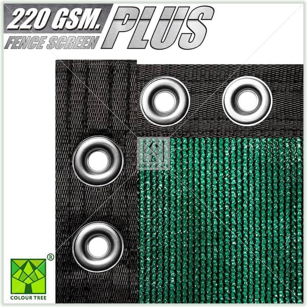 COLOURTREE 5 ft. x 50 ft. Heavy-Duty PLUS Green Privacy Fence Screen Mesh Fabric with Extra-Reinforced Grommets for Garden Fence