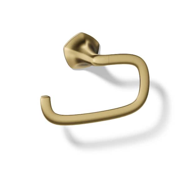 Wall Mounted Sundae Towel Ring in Vibrant Brushed Moderne Brass