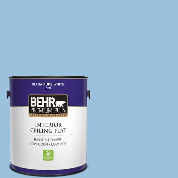BEHR PREMIUM PLUS 1 gal. #M520-3 Charismatic Sky Ceiling Flat Interior Paint