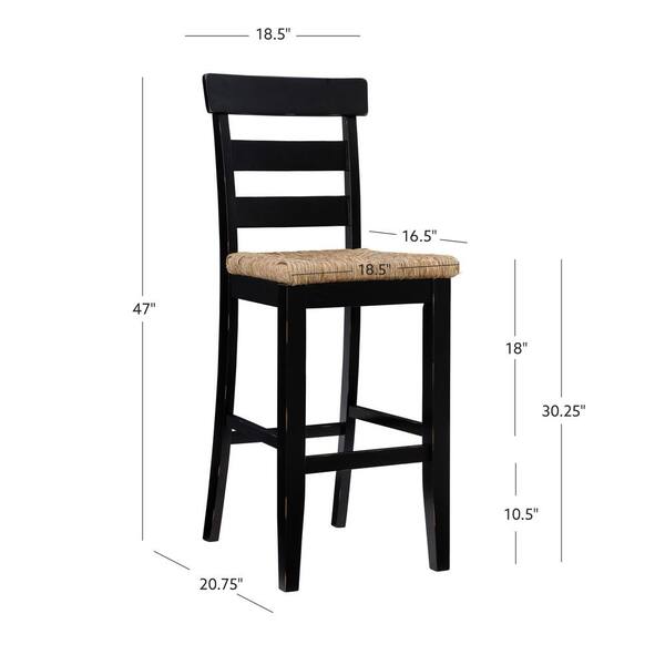 black bar stools with rush seats