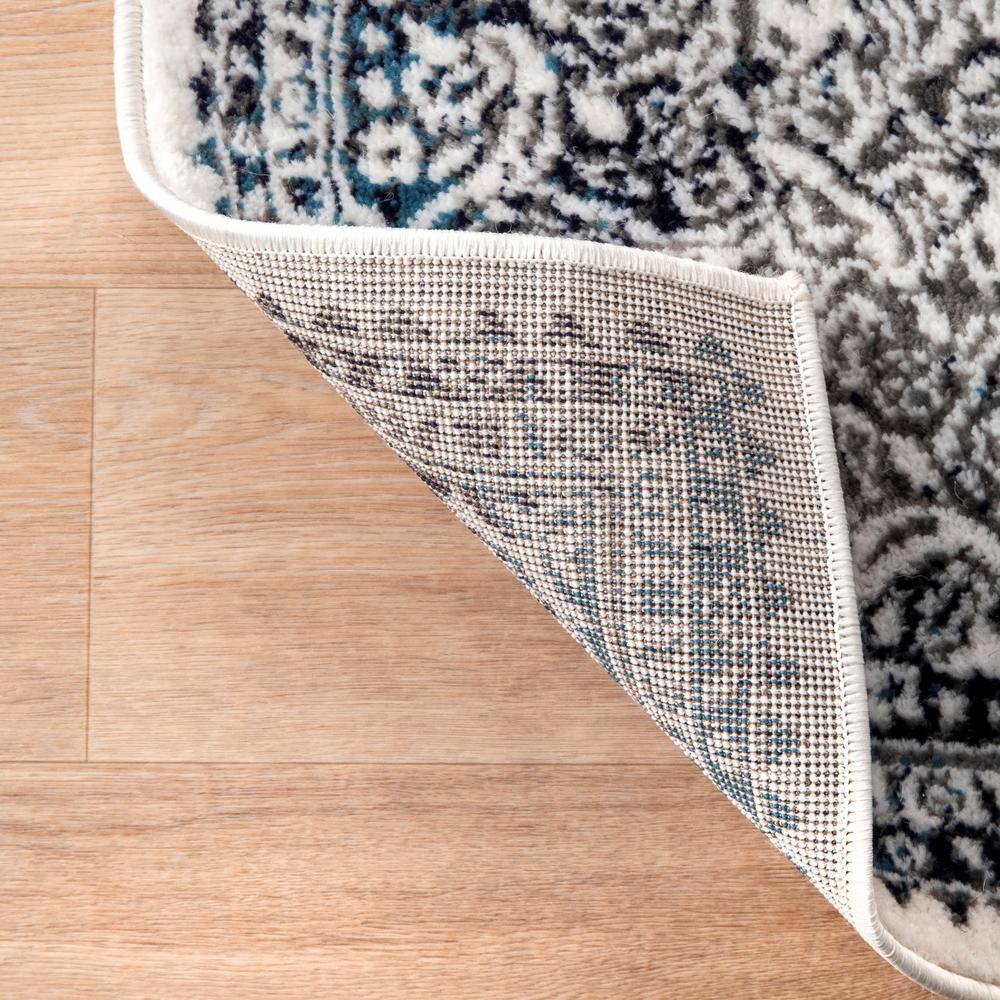 Delores Blue and White Rectangular Oriental Area Rug