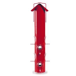 Red Metal Tube Wild Bird Feeder - 1.5 lb. Capacity