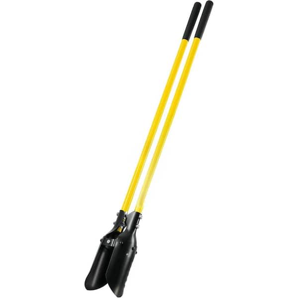 1.3 cu. ft. Heavy Duty Alloy Steel 48" Hercules Pattern Post Hole Digger with Fiberglass Handles for Garden,Yellow/Black