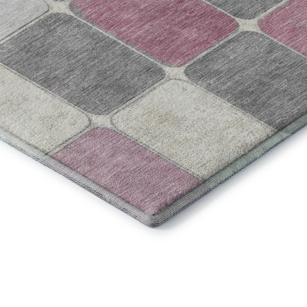 Mayfield Premium Machine Washable Abstract AMF1948 Blush 5 ft. x 7 ft. 6 in. Area Rug