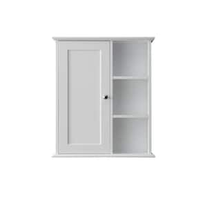 23.62 in. W x 7.08 in. D x 27.55 in. H Bathroom Storage Wall Cabinet in White with 5 Shelve and 1 Door