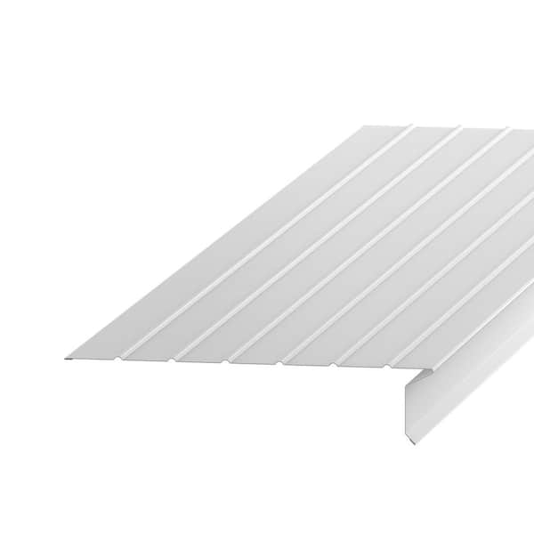 Amerimax Home Products F8 - 6 in. x 1 in. x 10 ft. White Premium Aluminum Drip Edge Flashing Open-Face, Hemmed