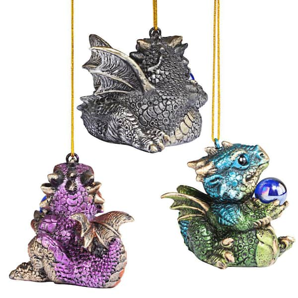 Design Toscano 2 in. Three Dragon Virtues Gothic Holiday Ornament