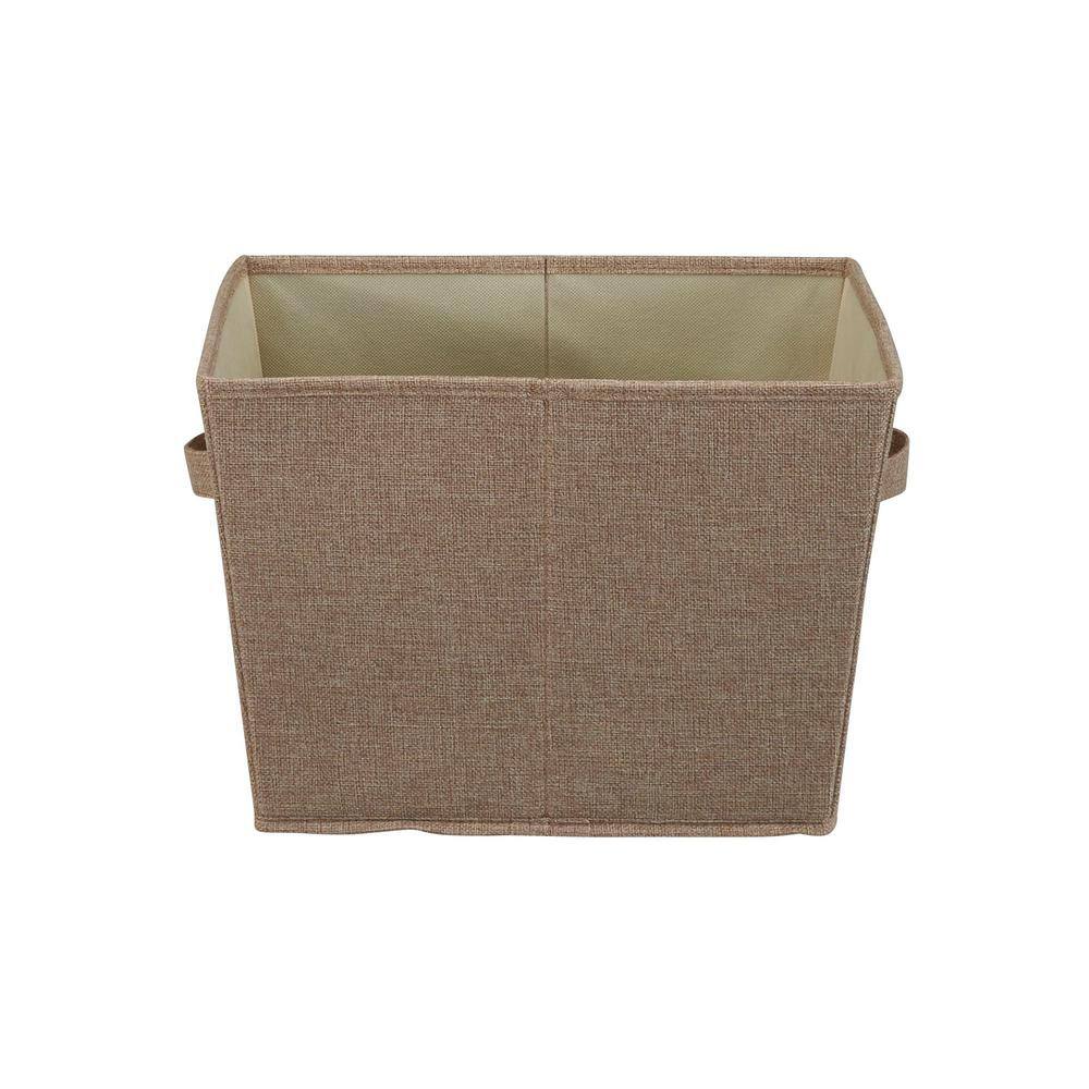 Latte Linen Tapered Medium Storage Bins with Wire Frame, 2-Pack