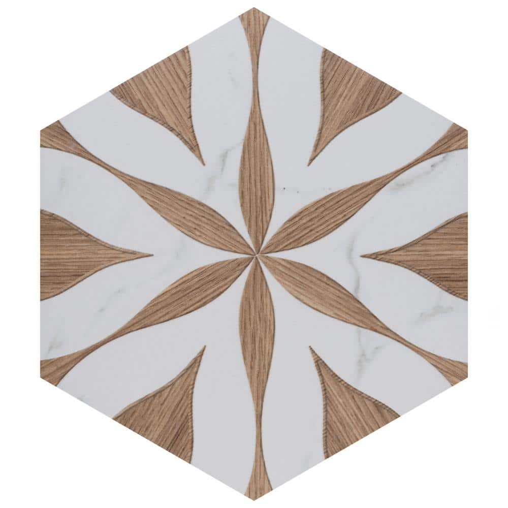 Llama Brown Matte Hexagonal Porcelain Tile