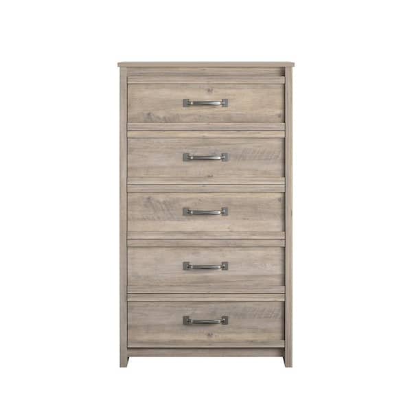 Ameriwood Home Amherst 5-Drawer Gray Oak Dresser