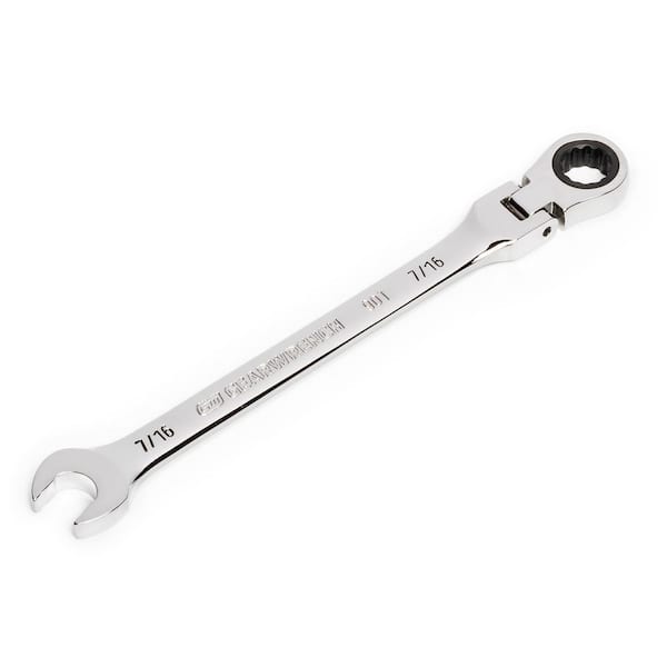 GEARWRENCH 7/16 in. SAE 90-Tooth Flex Head Combination Ratcheting Wrench