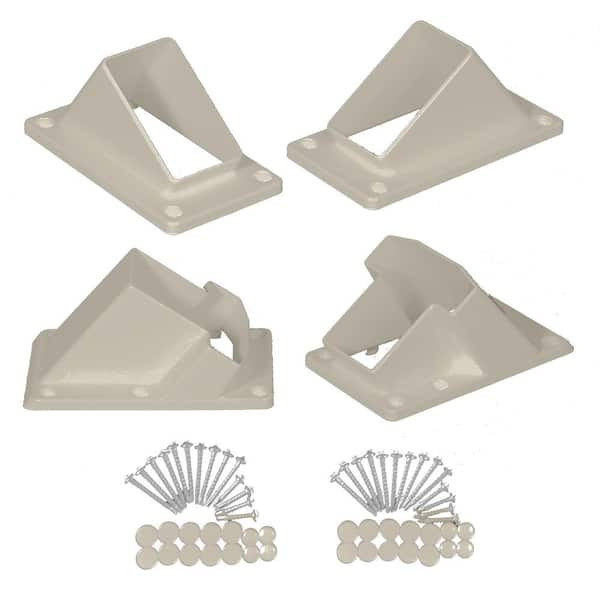 Weatherables Riviera Khaki Stair Railing Bracket Kit (4-Piece)