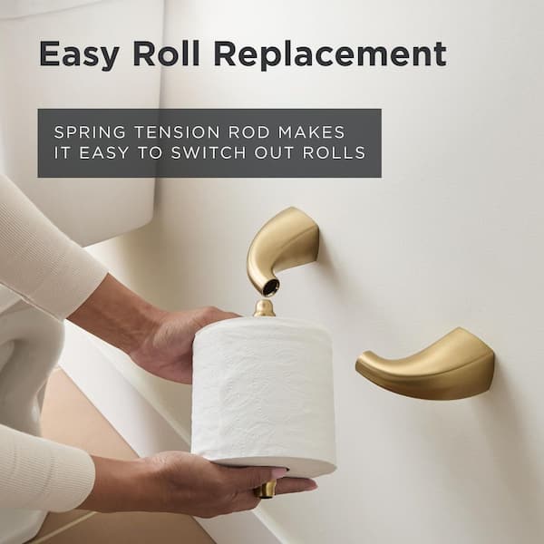 Gerber Gilde Wall-Mount Double Post Toilet Paper Holder in Brushed