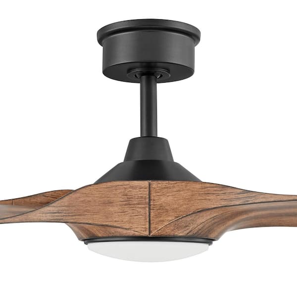 Marlon 52 in. Integrated LED Indoor Natural Iron Ceiling Fan with Brazilian Walnut Blades and Remote Control
