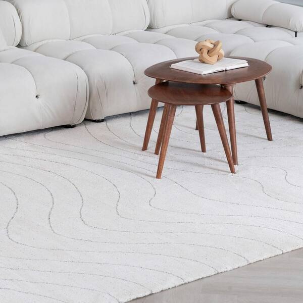 8 ft. x 11 ft. Cream and Beige Abstract Area Rug