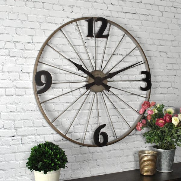 FirsTime & Co. 20 in. Bicycle Wheel Wall Clock