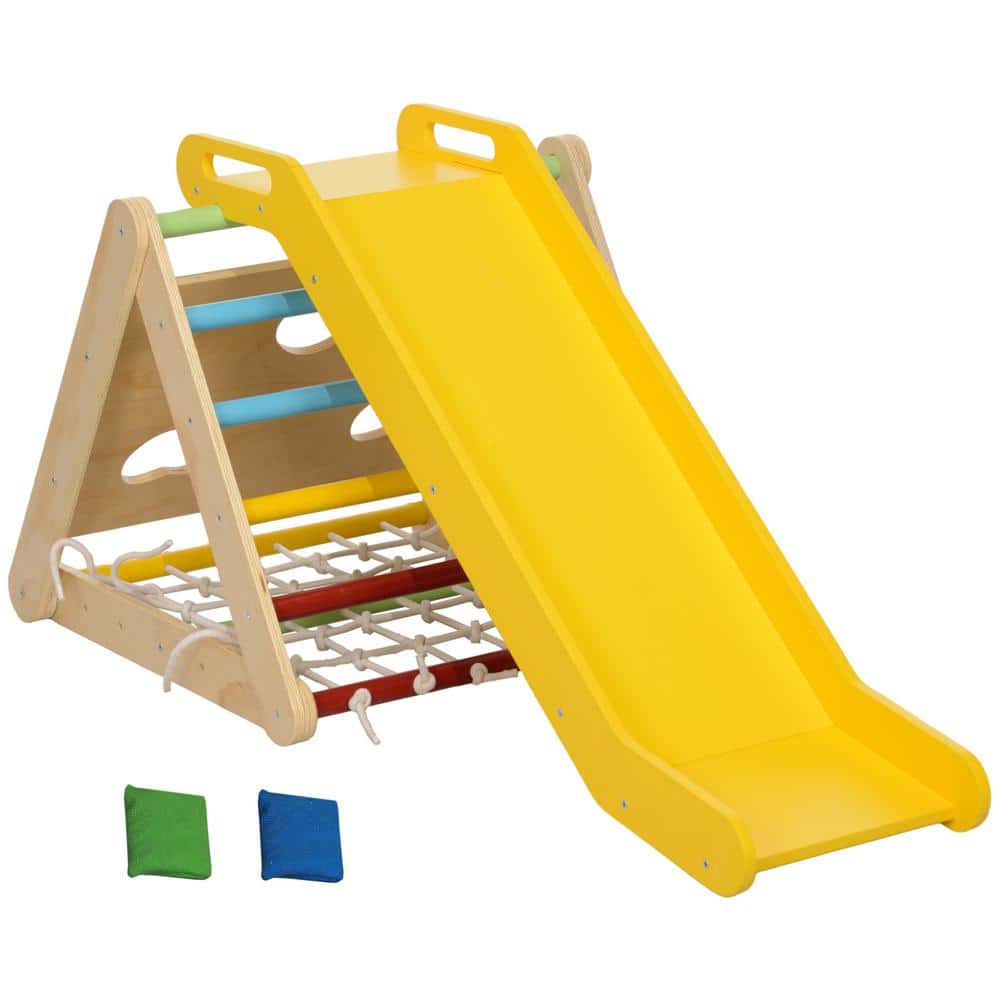 Multicolored 5 in 1 Triangle Set, Indoor Toddler Climbing Toys, Baby Gym Pl