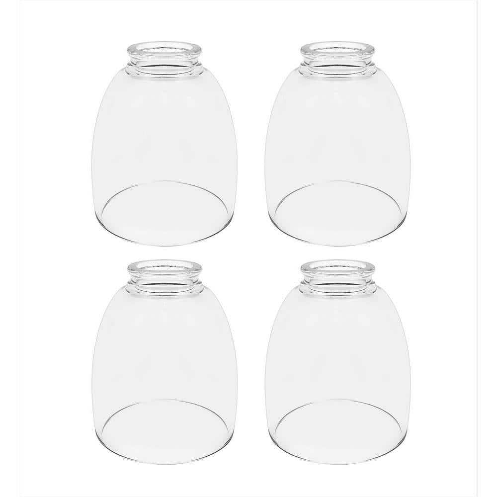 Clear Glass Bell Replacement Shades, 5.5" Height, 4 Pack