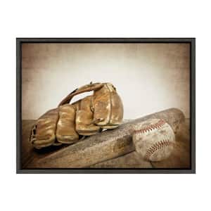 Sylvie "Vintage Baseball Glove and Bat" by Saint and Sailor Studios 24 in. x 18 in. Sports Framed Canvas Wall Art