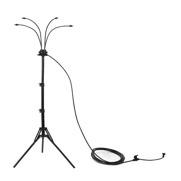5.25 ft. Adjustable Stainless Steel Standing Misters with 26.5 ft. Water Line for Outdoor Cooling Portable Mist System