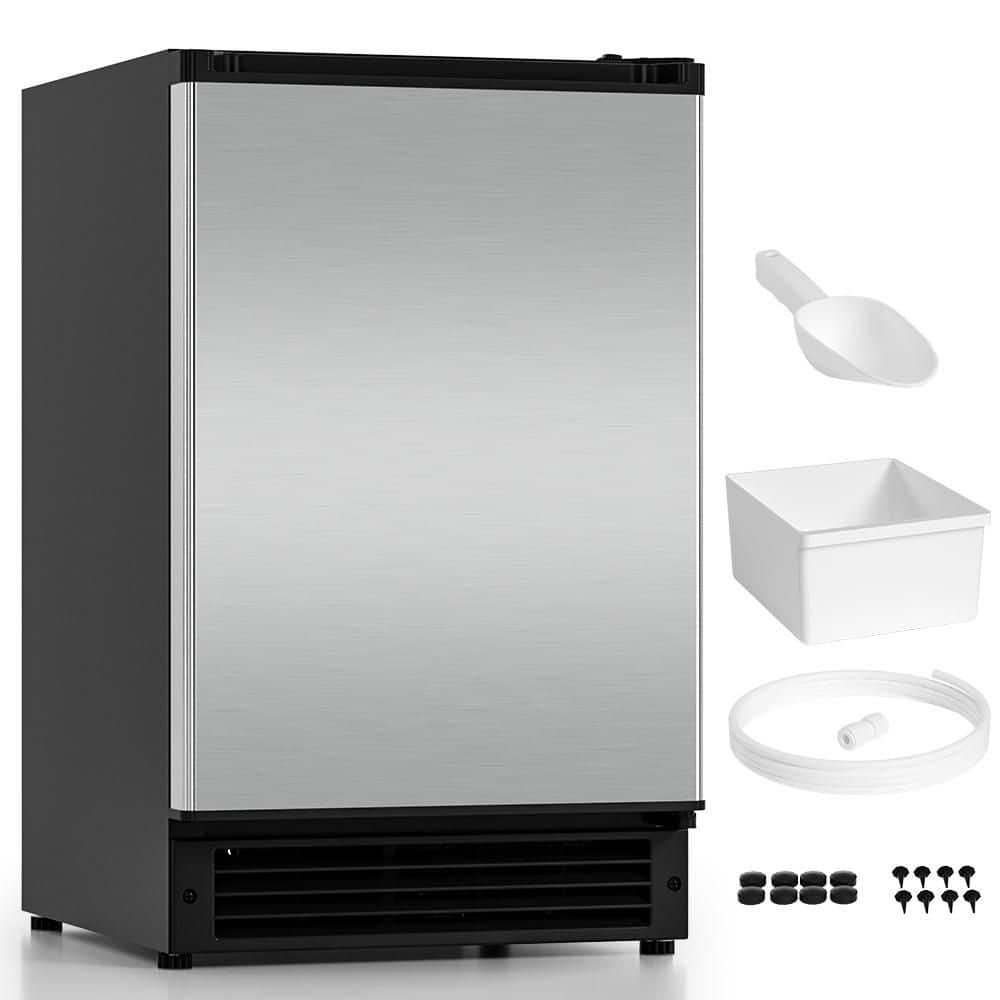 COTLIN 15 in. Built-In/Freestanding Ice Maker in Stainless Steel, 15 lbs./Day Crescent Ice, 12 lb. Storage, Reversible Door