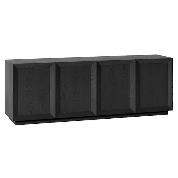Meyer&Cross Morse 68 in. Black Grain TV Stand Fits TV's up to 75
