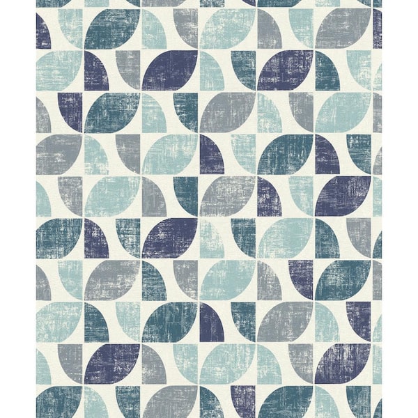 rasch Dorwin Blue Geometric Paper Strippable Roll (Covers 56.4 sq. ft.)