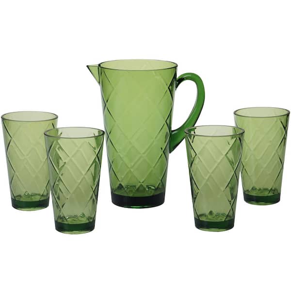 Certified International 5-Piece Green Drinkware Set