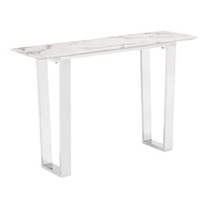 Atlas 48 in. Stone/Stainless Steel Rectangle Stone Console Table