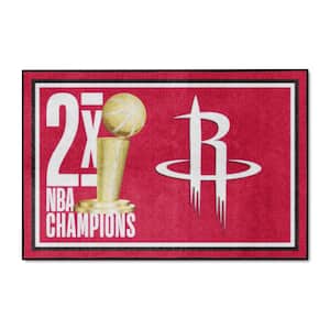 Houston Rockets Red 4 ft. x 6 ft. Plush Area Rug