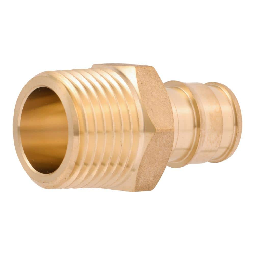 SharkBite 1/2" X 7/8" Crimp Swivel Toilet Adapter - Brass Fitting For PEX Pipe Connection