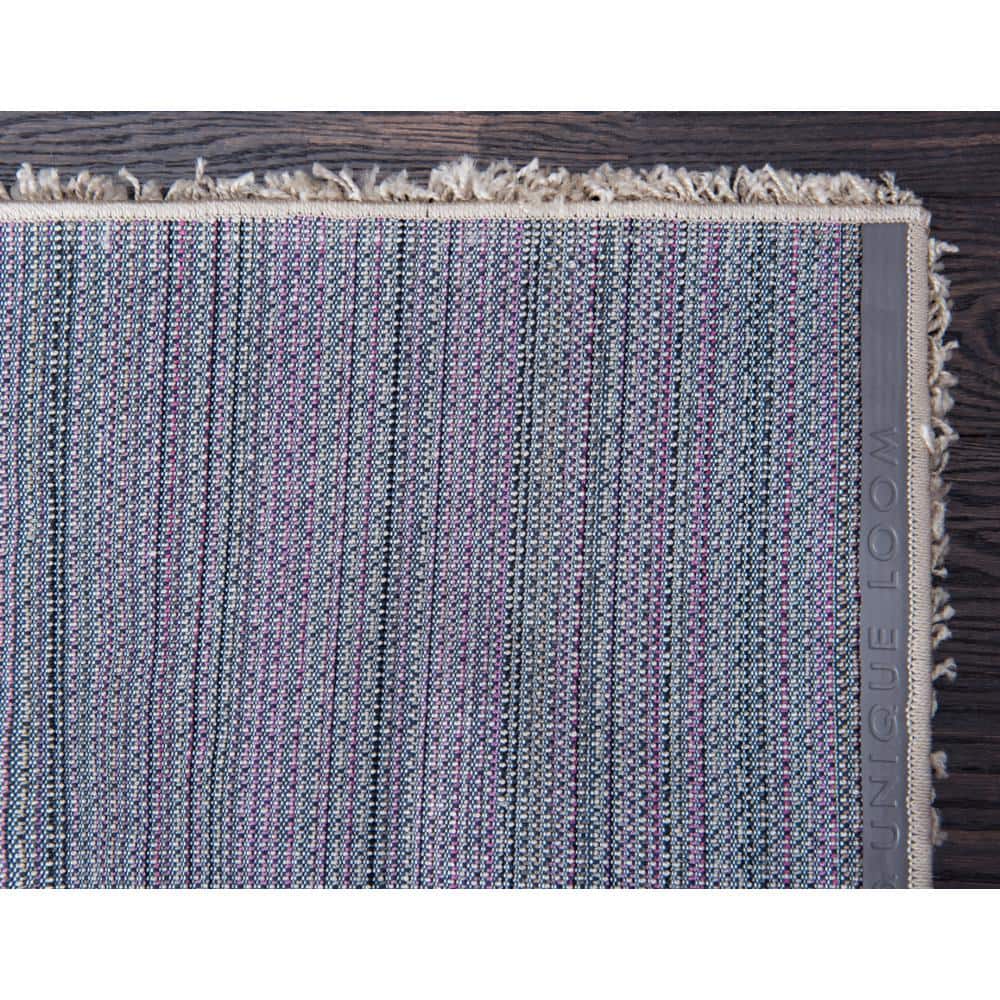 2'x3' Blue Solid Shag Reversible Synthetic Rug
