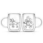 JoyJolt Disney Mickey Mouse Glitch 13.5 oz. Clear Borosilicate-Glass Double  Wall Coffee Mug (Set of 2) JDS10721 - The Home Depot