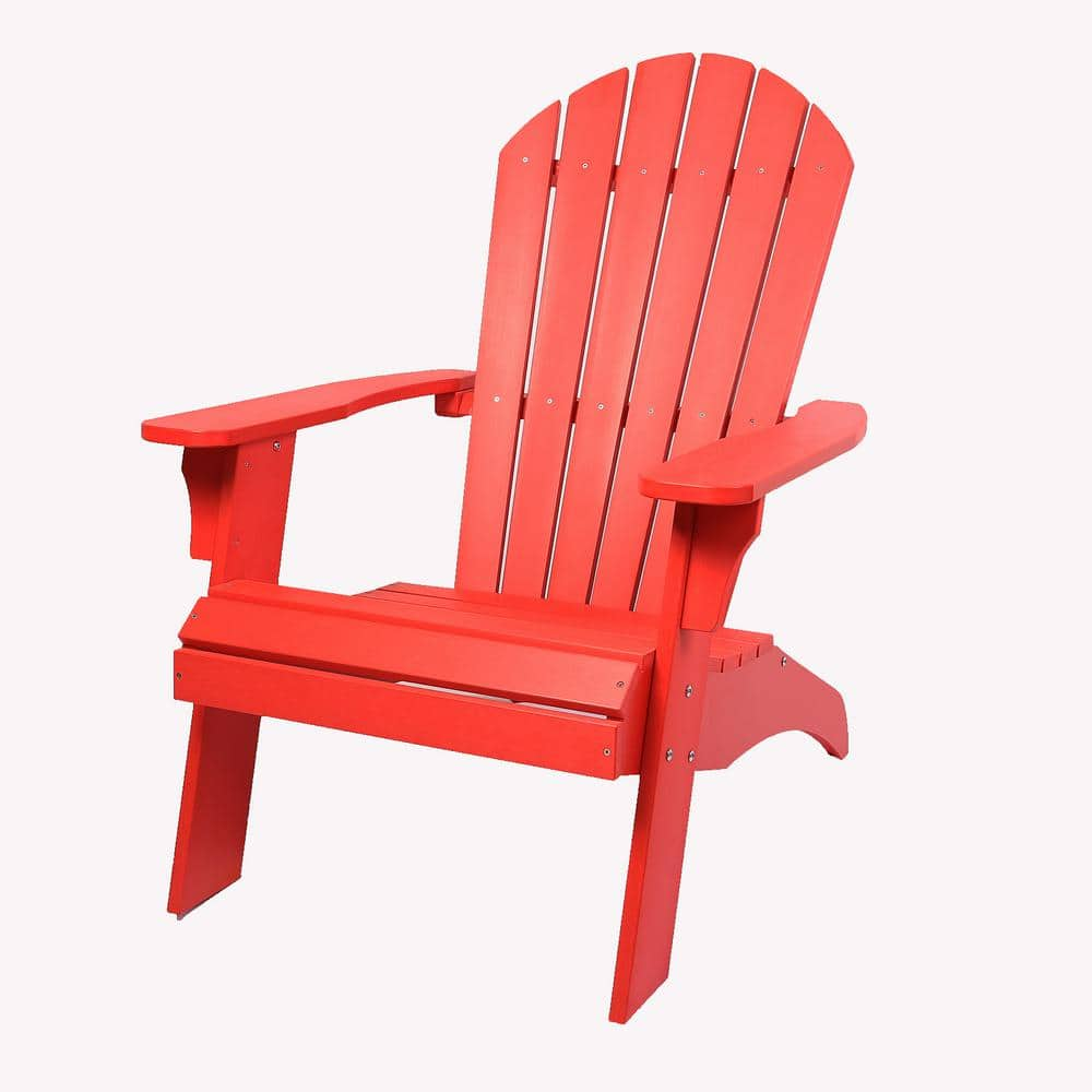 PolyTeak King Size Red Plastic Poly Lumber Adirondack Chair KING-ADI ...