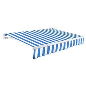 8 ft. Maui Manual Patio Retractable Awning (78 in. Projection) Bright Blue/White
